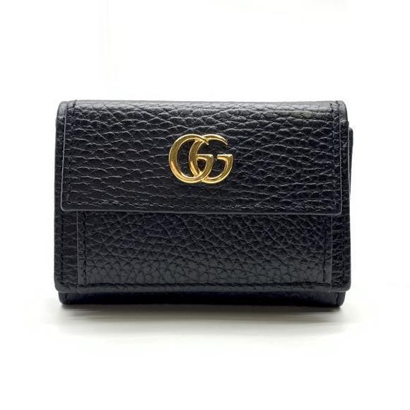Gucci Handbags - Gucci Petit Marmont Leather Tri-Fold Compact Wallet Black